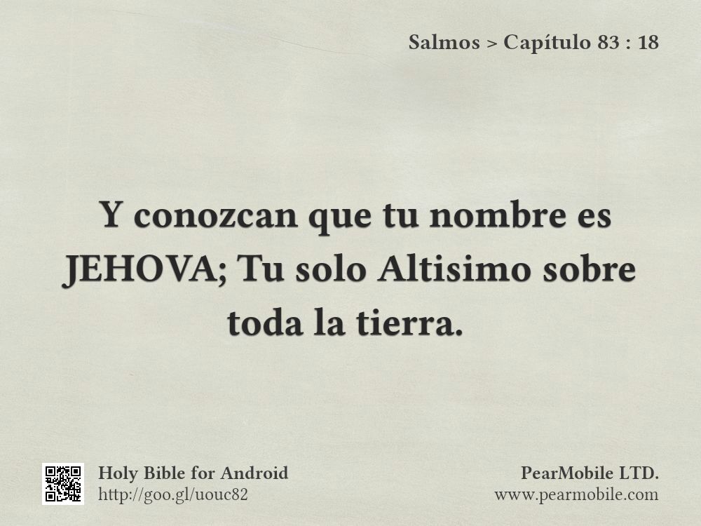 Salmos, Capítulo 83:18